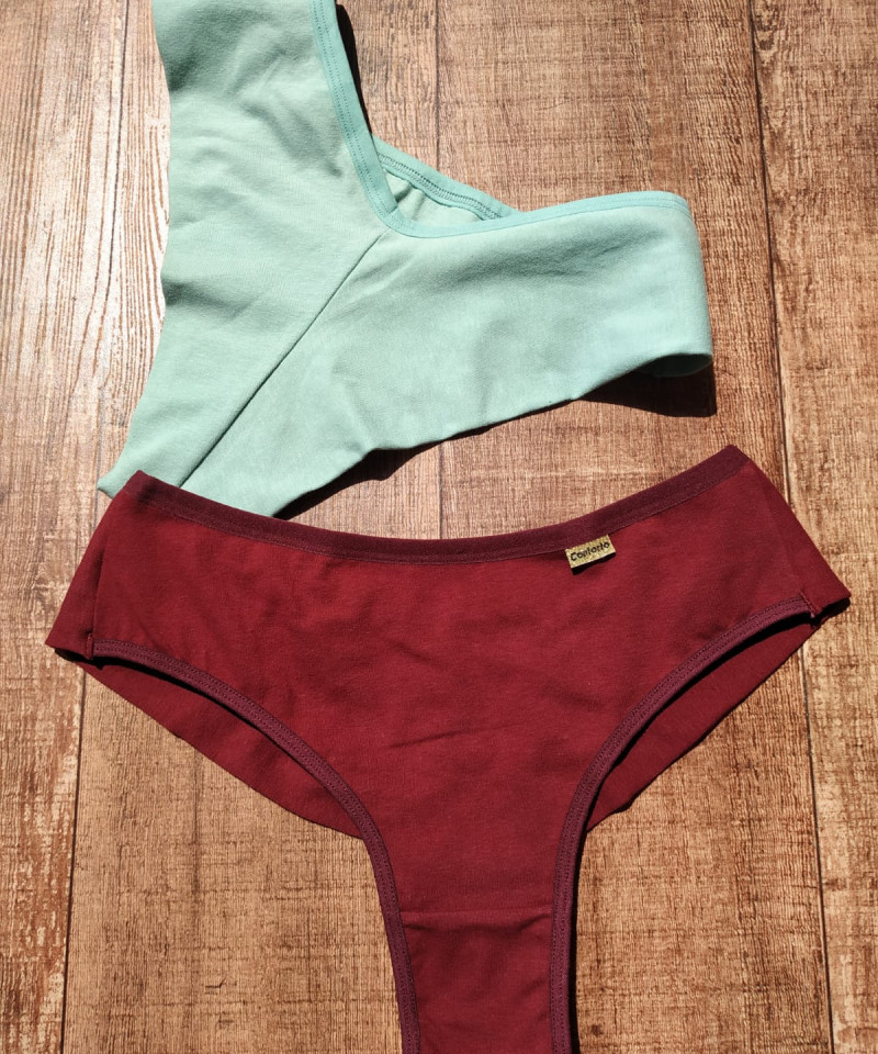 Calcinha Algodao Fio Duplo Estela teos rubro