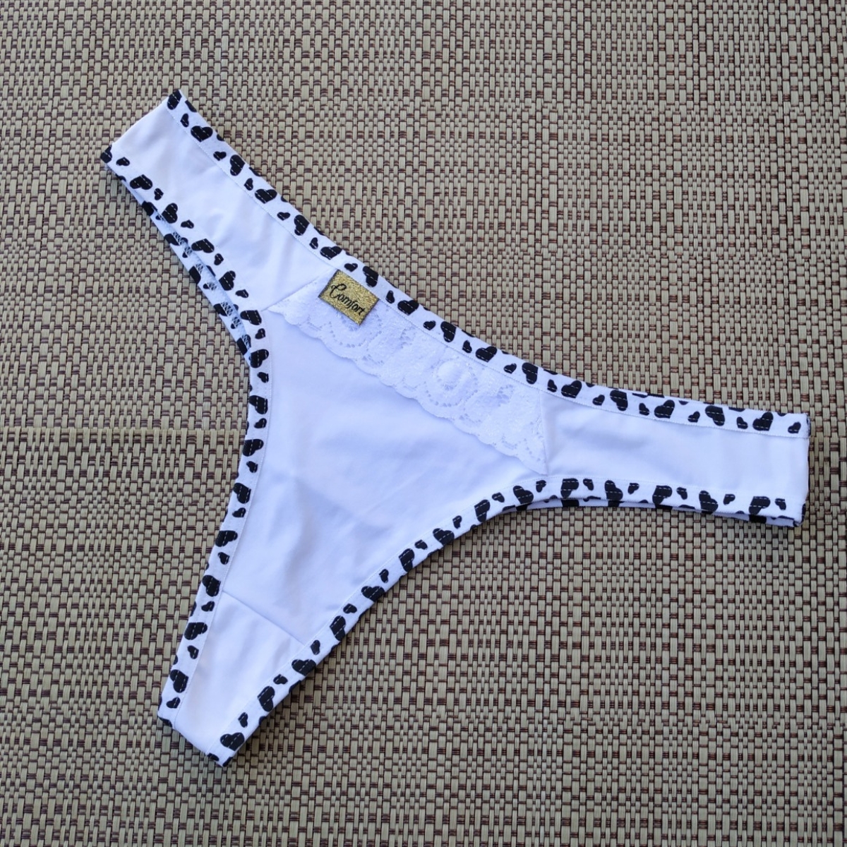 Calcinha Fio Coração - Branco, M