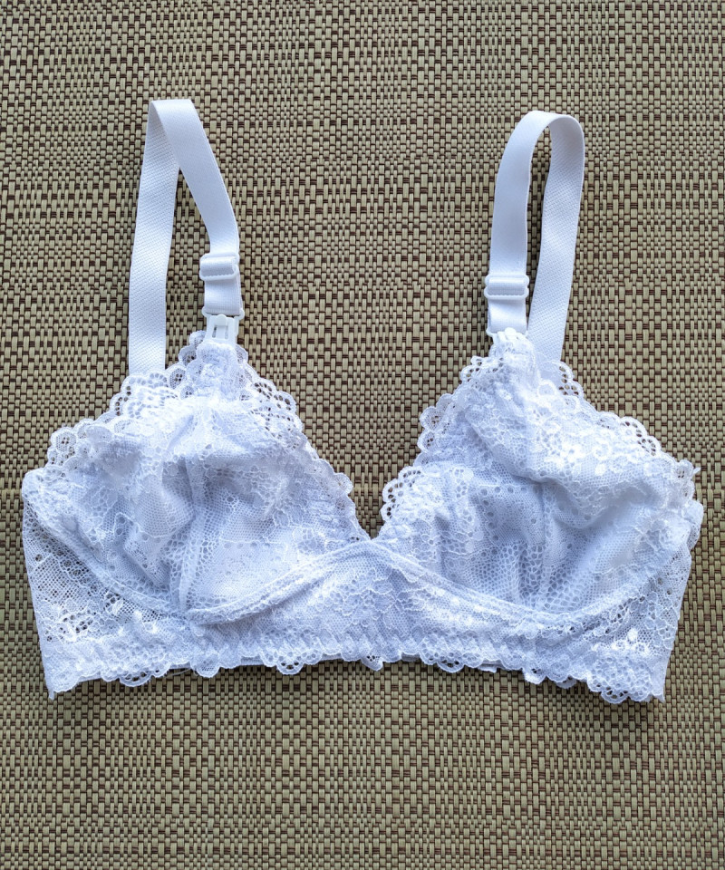 Sutiã de amamentação sem bojo com renda branco 1 scaled