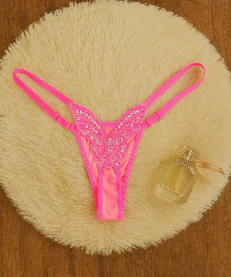 Calcinha Borboleta rosa neon