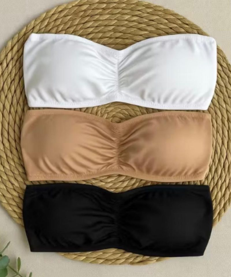 Kit com 3 Sutiãs Top Faixa